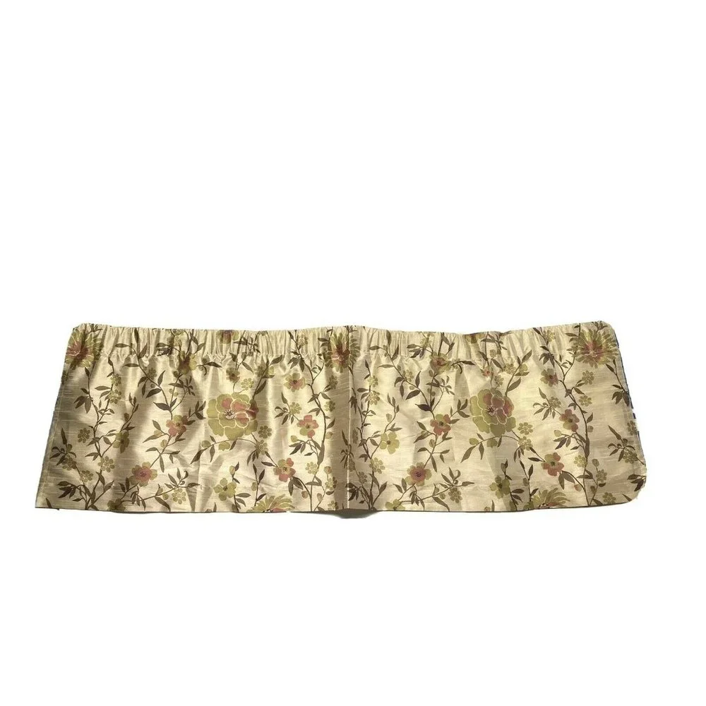2 Vintage Springs Global Luxury Valances Curtains Window Treatments Gold Floral